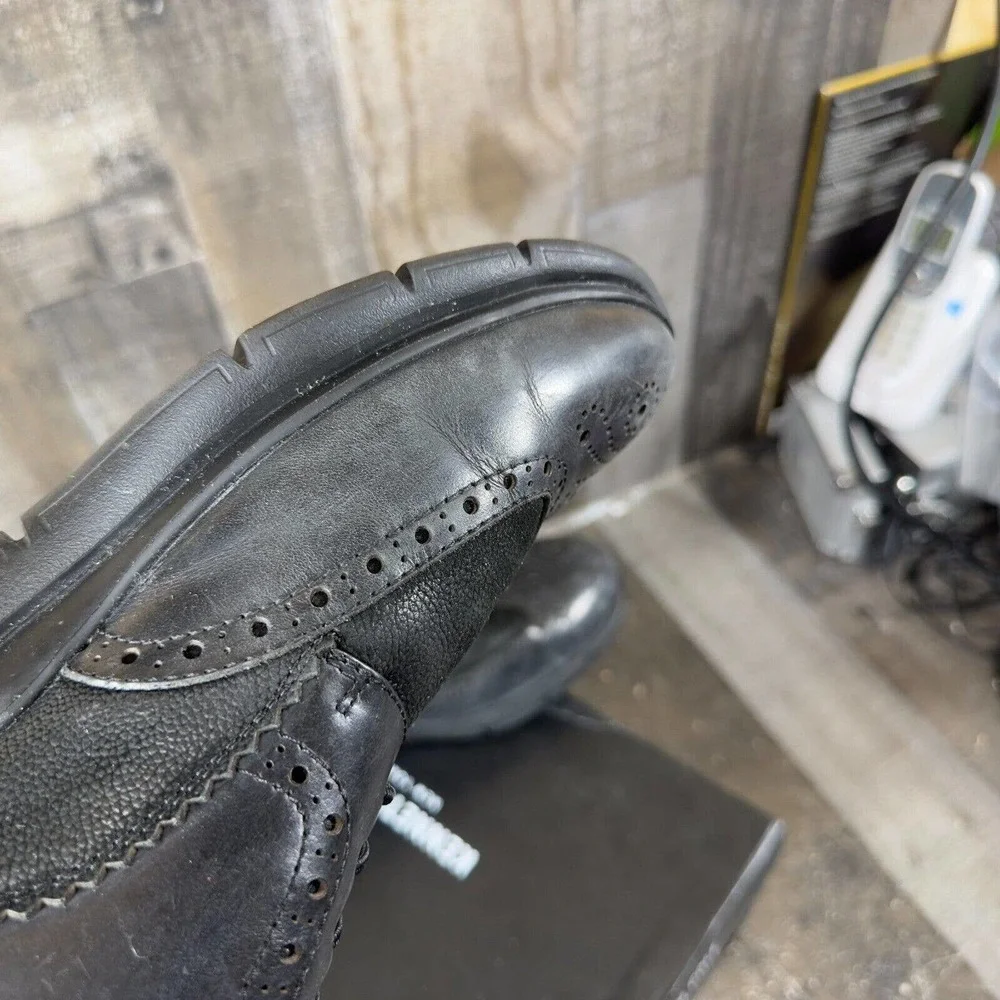 Kenneth Cole‎ Mens Trent Black Wingtip Dress Shoes Size 11